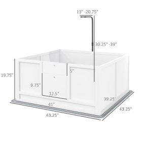 Whelping Box For Puppies With Pee Pad, Pig Rail, Adjustable Door For Small, Medium & Large Breed Dogs Birth, (Option: White) Whelping Box For Puppies With Pee Pad, Pig Rail, Adjustable Door For Small, Medium & Large Breed Dogs Birth, (Option: White)